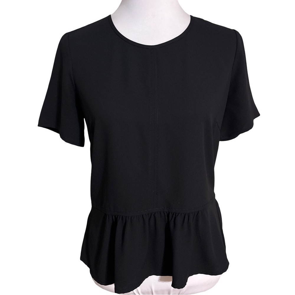 Ann Taylor Black Peplum Blouse